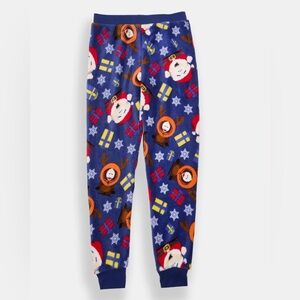 Kids Festive Christmas South Park Fleece Blue Pajama Pants